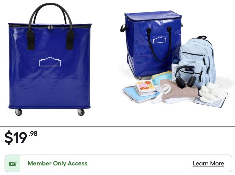 $19.98 LOWE'S XL ROLLING STORAGE BAG