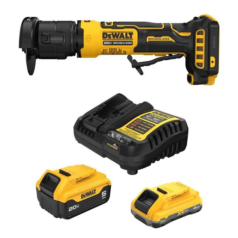 DEWALT - ATOMIC 20V MAX Lithium-Ion Cordless Brushless 3 in. Cut-Off Tool with 4.0 Ah and 5.0 Ah Batteries and Charger