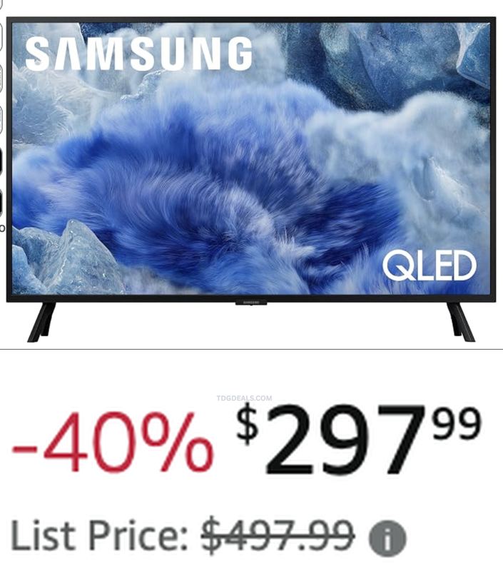 40% OFF SAMSUNG 32" QLED Q8F 4K SMART TV