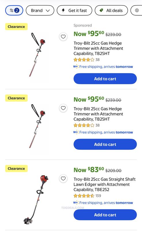 TROY-BILT 25CC GAS HEDGE TRIMMER — $95.60