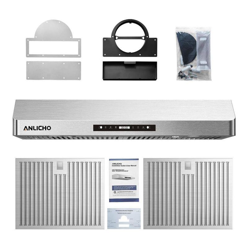 IUDommy - 36 in. 900 CFM Ducted Under Cabinet Range Hood in Stainless Steel with 3-Way Venting and Removable GU10 LED