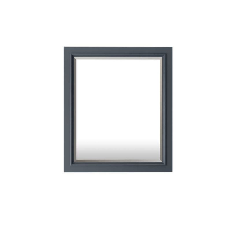 TJAmerican - Graydon 26 in. W x 30 in. H Rectangular Wood Framed Wall Hung Beveled Bathroom Vanity Mirror in Steel Grey Finish