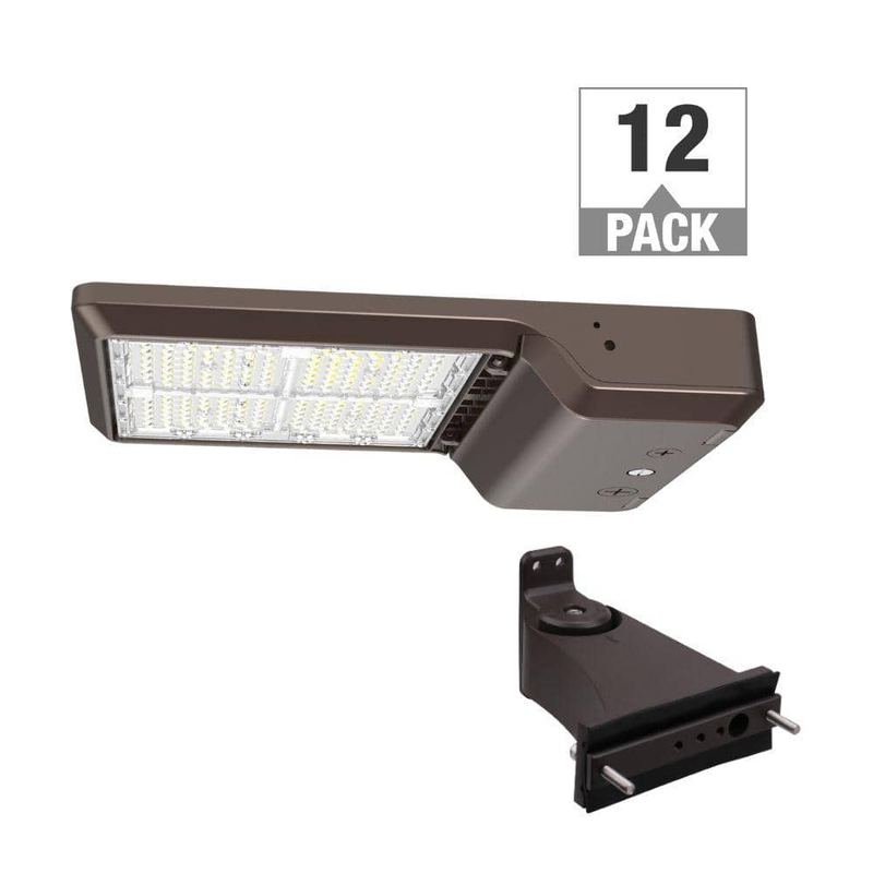 ETI LIGHTING - 12000-22000 Lumens and Adjustable CCT Bronze LED Floodlight Area Light Straight Arm Mount Kit  TYPE-3 (12-Pack)