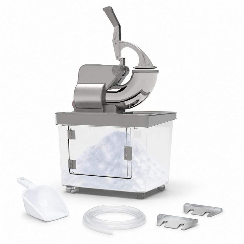 Nuxifm - 1150 oz. Commercial Ice Crusher 661 lbs./Hour Snow Cone Machine with Dual Blades, Safety Switch Stainless Steel Silver