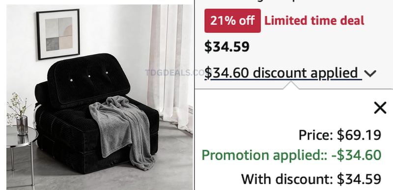$34.59 FOLDING SOFA BED AT AMAZON 🛋️