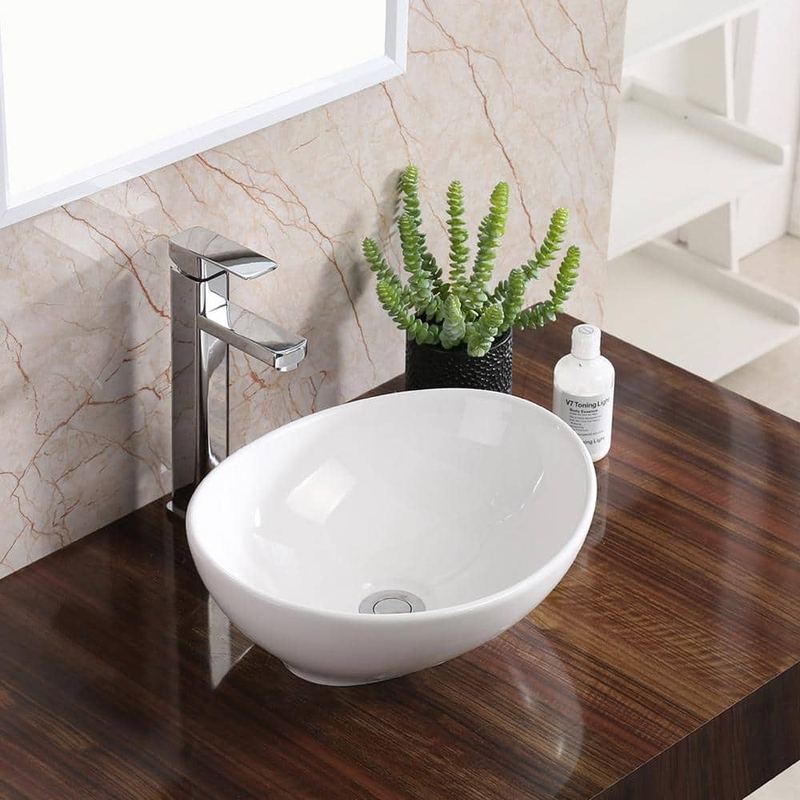 Karran - VC-302-WH Valera 16 in. Vitreous China Vessel Bathroom Sink in White