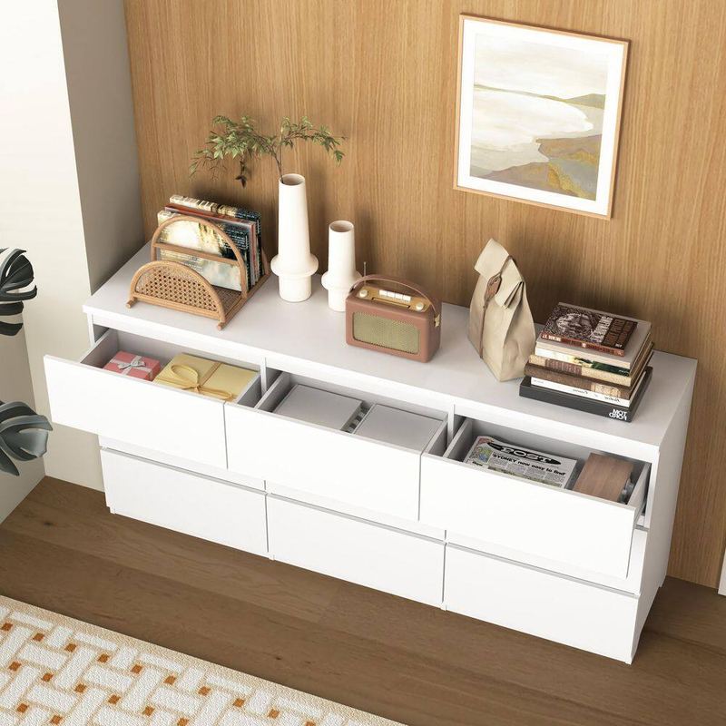 Nestfair - White 9-Drawer 63 in. Dresser without Mirror