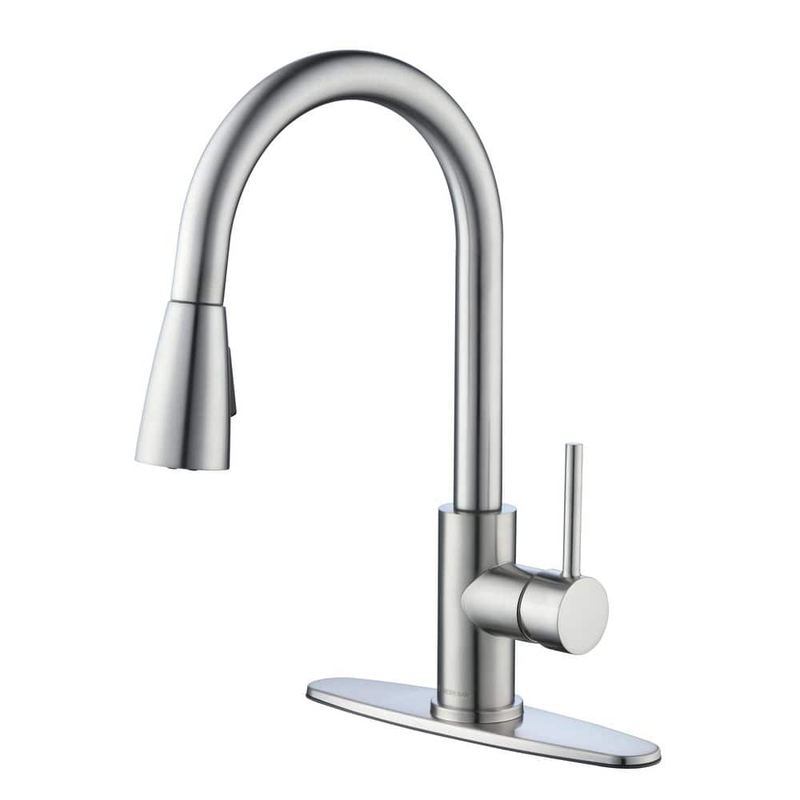 Glacier Bay - Riverbend Single-Handle Pull Down Sprayer Kitchen Faucet in Stainless Steel