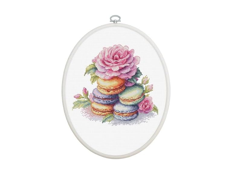 Luca-S Cross Stitch Kit with Hoop Macarons