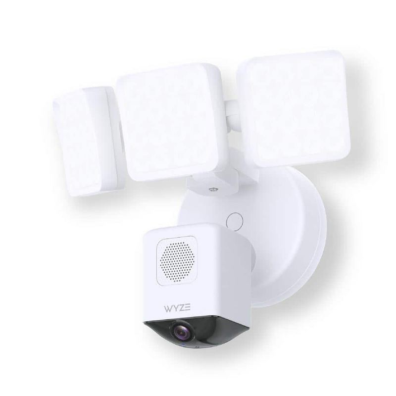 Wyze - Wired Outdoor Wi-Fi Floodlight Pro Home Security Camera with 2K Resolution and App Control, Works with Alexa and Google