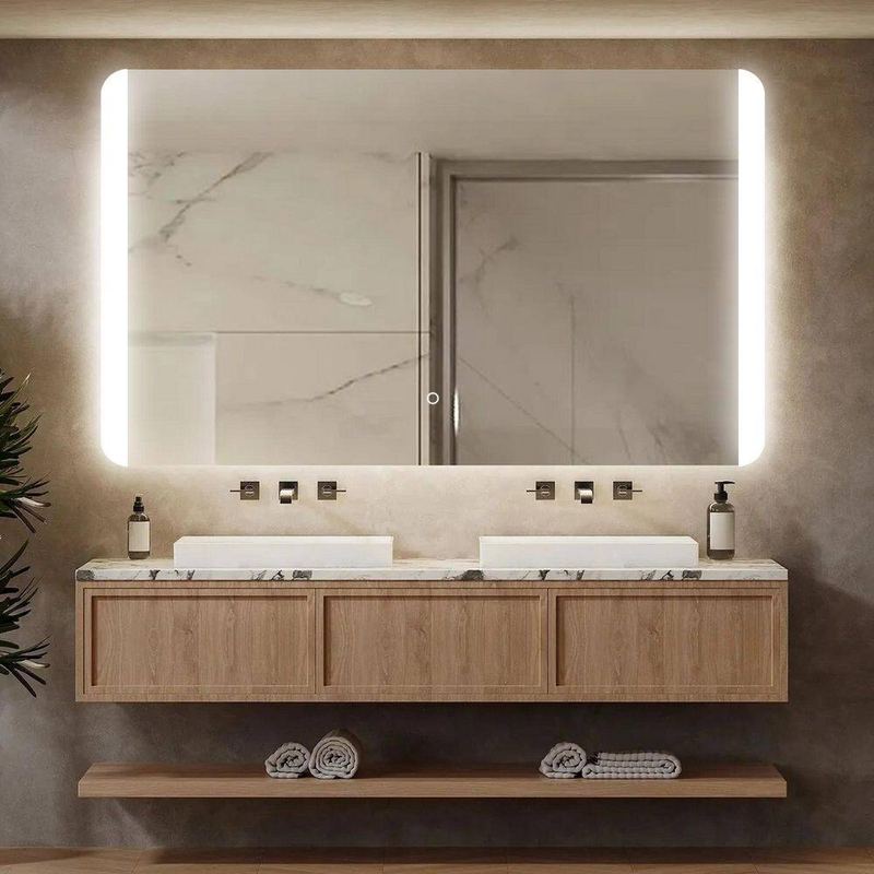 Sxiawe - 36 in. W x 60 in. H Modern Rectangular Backlit LED Frameless Wall Mirror Bathroom Vanity Mirror