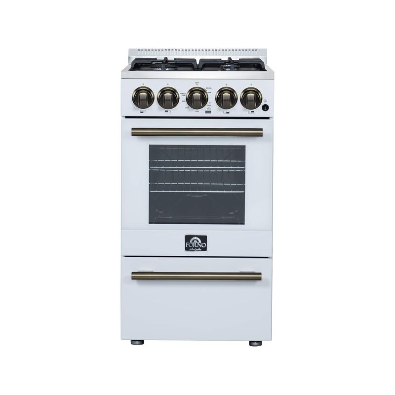 Forno Appliances - 24 in. Wide 4 burner Lamazze 2.05 Cu. Ft. Freestanding Gas Range - White