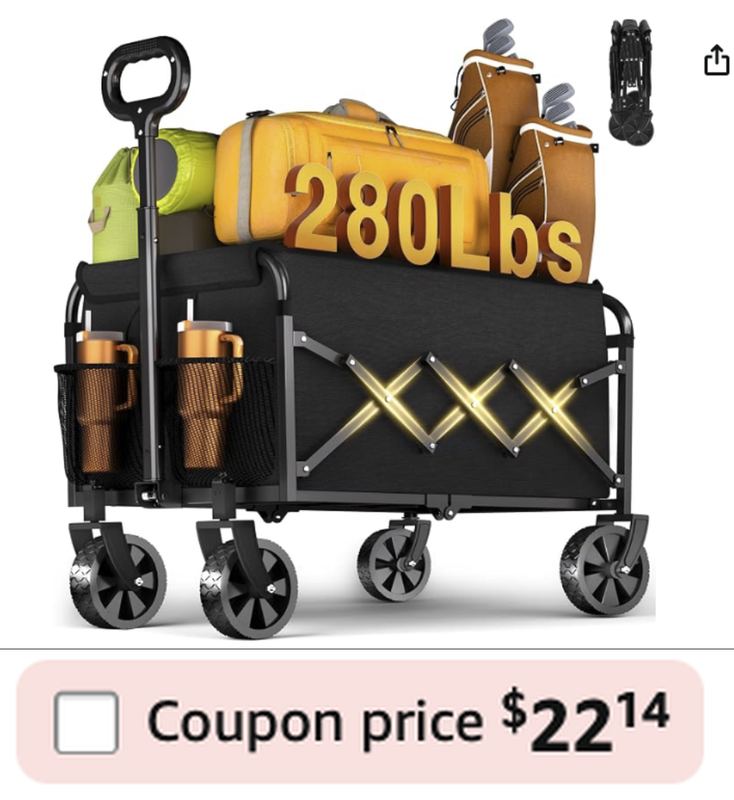 $39.99 FOLDABLE WAGON CART NOW $22.14