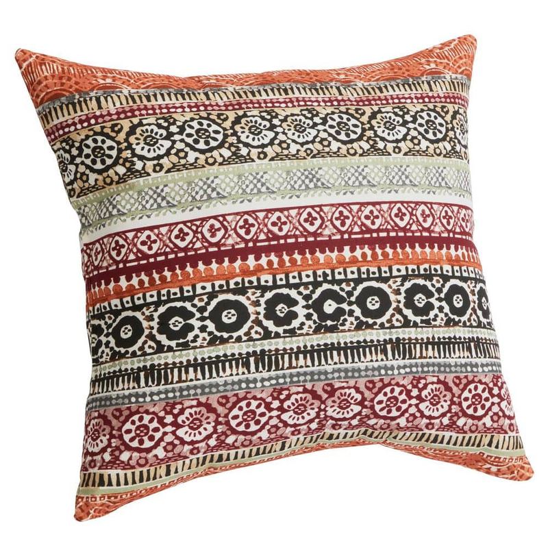 Hampton Bay - 18 in. x 18 in. Outdoor Patio Throw Pillow in Patterned Stripe