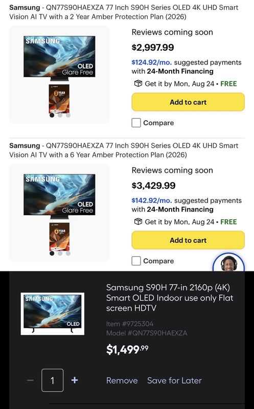YMMV — $3,000 SAMSUNG 77” OLED TV FOR $1,499 AT LOWE’S
