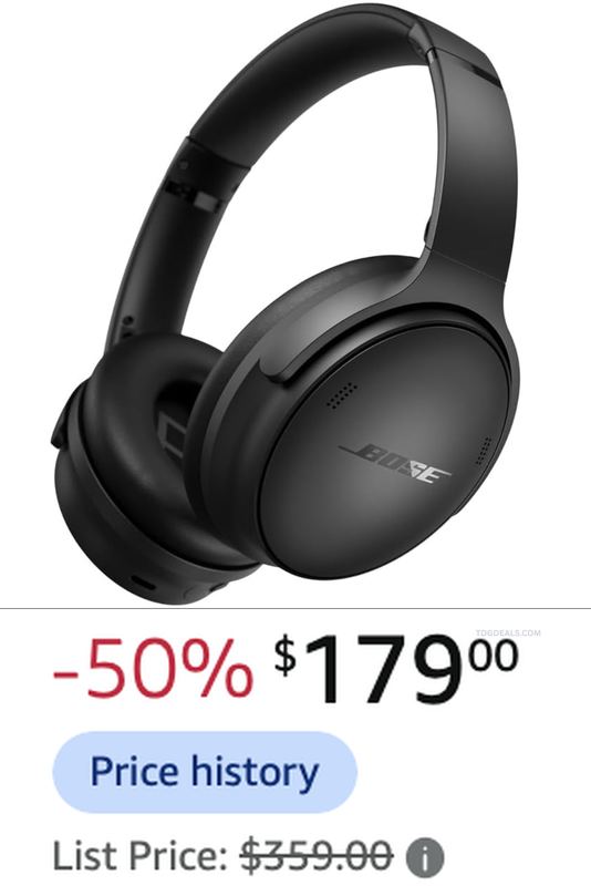$179 BOSE QUIETCOMFORT HEADPHONES -