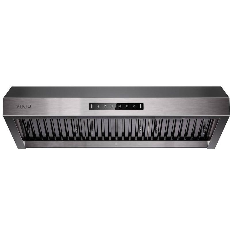 VIKIO - 36 in. 938 CFM Ducted Under Cabinet Range Hood in Black Stainless Steel w/ Removable Lights, Steel Filters, PVD Coating