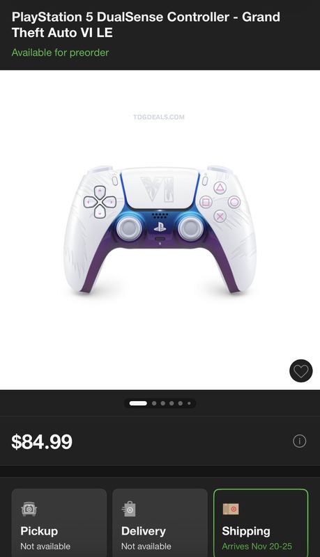 GTA VI LIMITED EDITION PS5 DUALSENSE CONTROLLER PREORDER IS LIVE AT TARGET