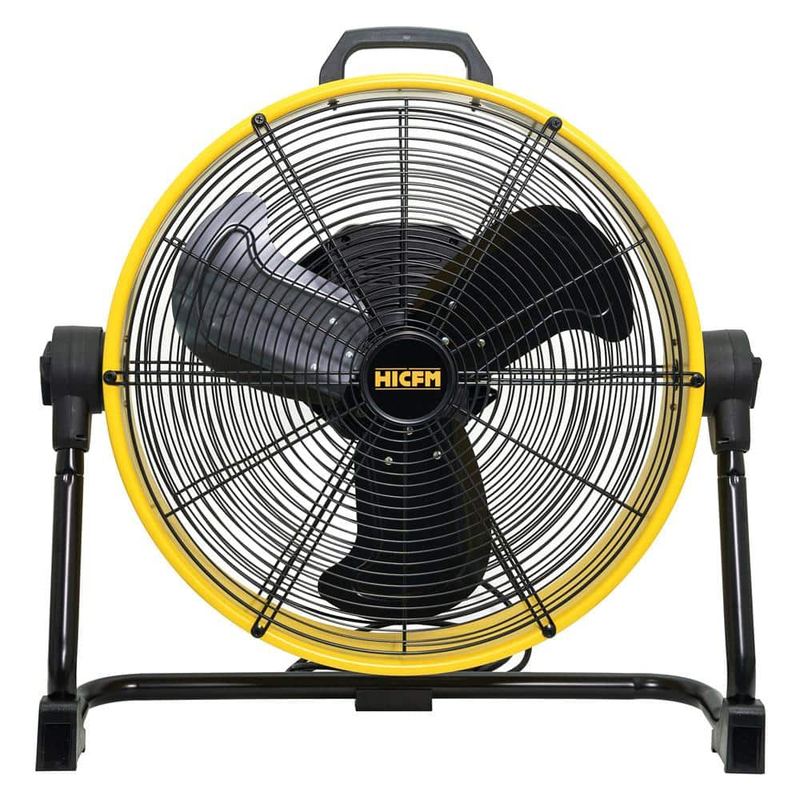 WOCK - HICFM 20 in. Variable Speed BLDC Drive Air Circulator Drum Fan in Yellow with 1/12 HP Powerful Motor, 6100 CFM
