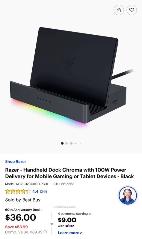 RAZER HANDHELD DOCK CHROMA JUST DROPPED TO $36