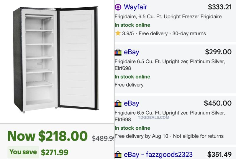$218 FRIGIDAIRE UPRIGHT FREEZER