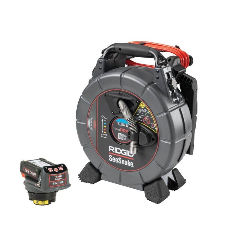 RIDGID - SeeSnake microDRAIN APX Sewer Camera Reel & CSx Via System with TruSense, Includes 1 Battery and 1 Charger