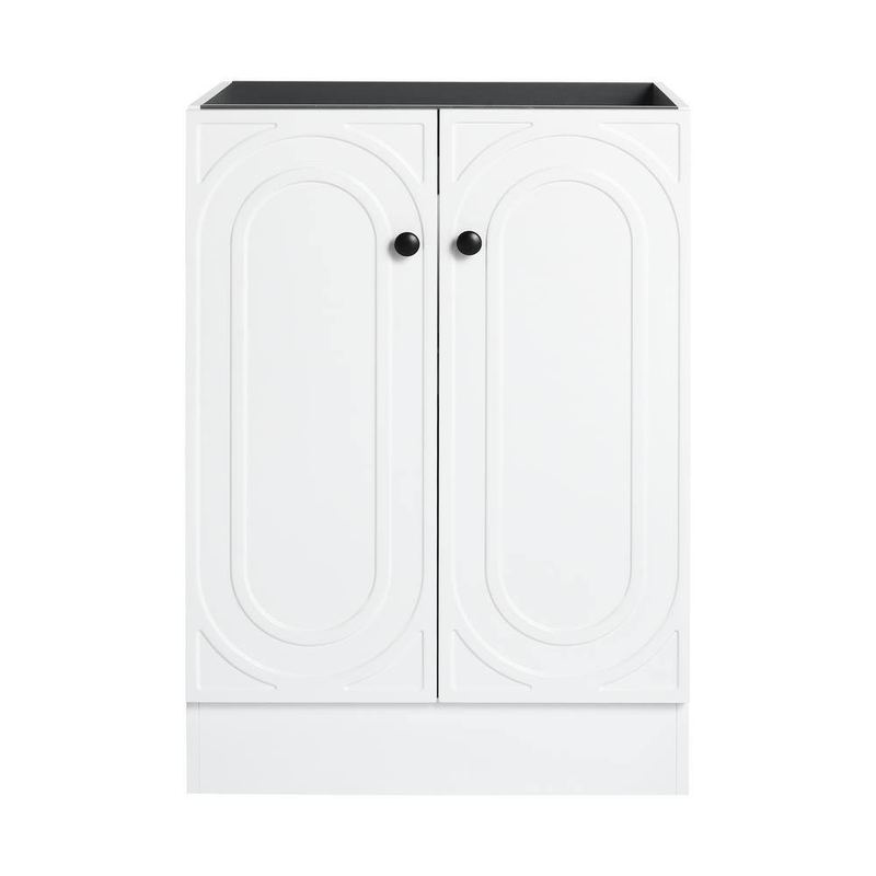UPIKER - Sheffield 23.25 in. W x 19.5 in. D x 33.37 in. H Freestanding Bath Vanity Cabinet without Top in White Unassembled