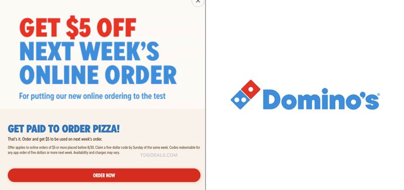 $5 OFF YOUR NEXT DOMINO’S ORDER 🍕