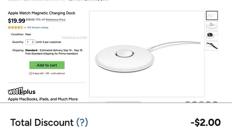 -75% OFF APPLE WATCH MAGNETIC CHARGING DOCK NOW $19.99
