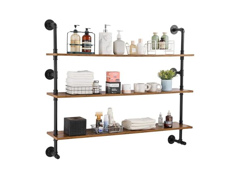 Industrial Pipe Shelf, 2 Tier 24x7.87in