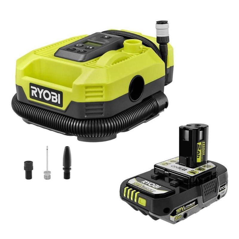 RYOBI - ONE+ 18V Cordless Dual Function Inflator/Deflator with ONE+ 18V 2.0 Ah HIGH PERFORMANCE Battery