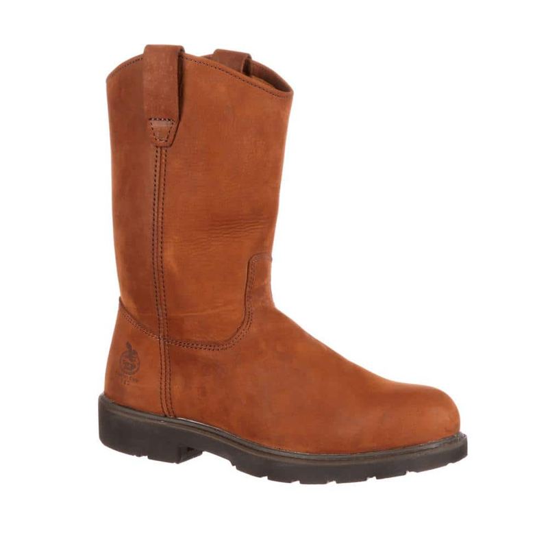 GEORGIA BOOT - Men's Pull-Ons Non Waterproof 11 inch Wellington Work Boots - Steel Toe - Brown 11 (W)