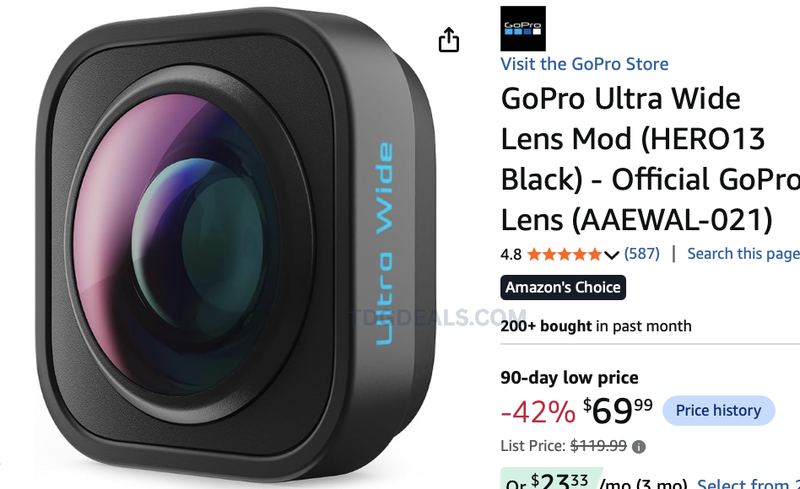 $69.99 GOPRO ULTRA WIDE LENS MOD (-42% OFF)