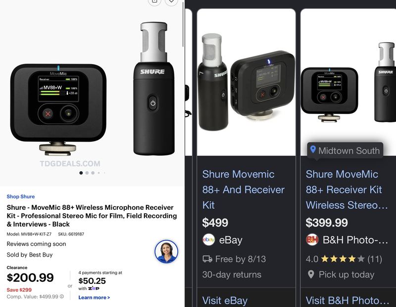 $499 Shure MoveMic 88+ Wireless Microphone Kit for $200.99 at Best Buy