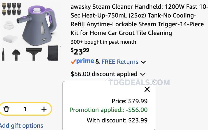 $23.99 HANDHELD STEAM CLEANER 14-PIECE KIT