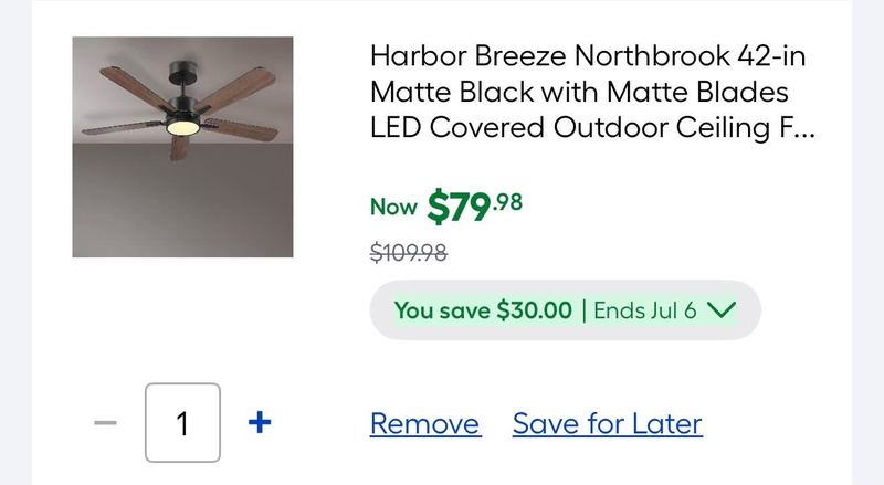 Indoor fan $79