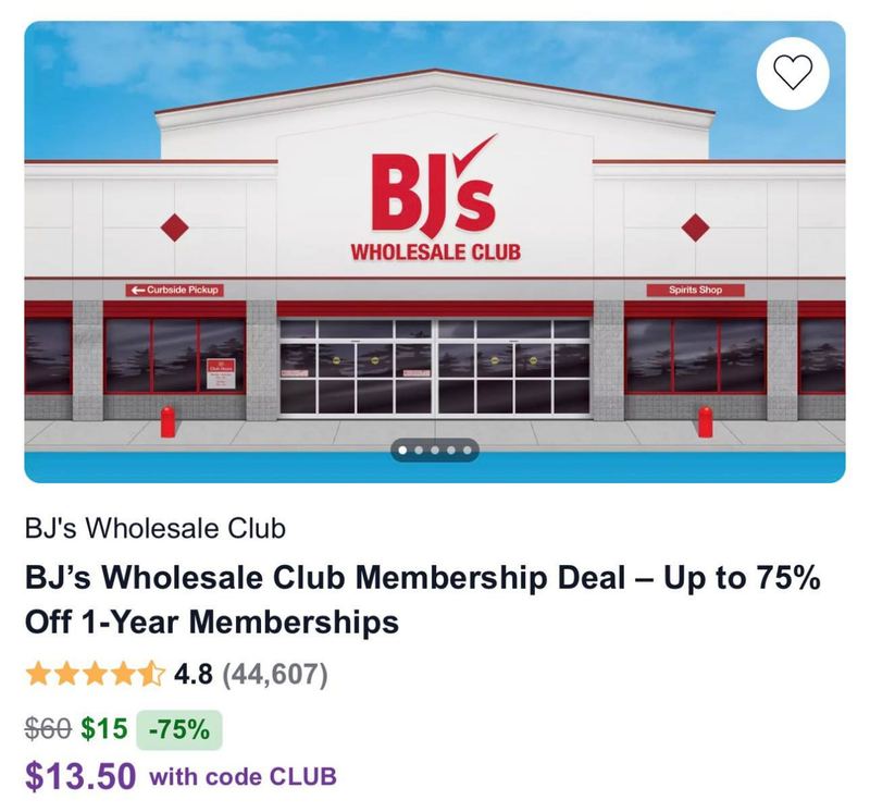 1 Year BJs Membership Only $13.50!! (Reg $60)