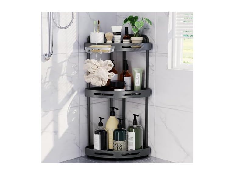 Binecer Corner Shower Caddy Standing, 3-Tier
