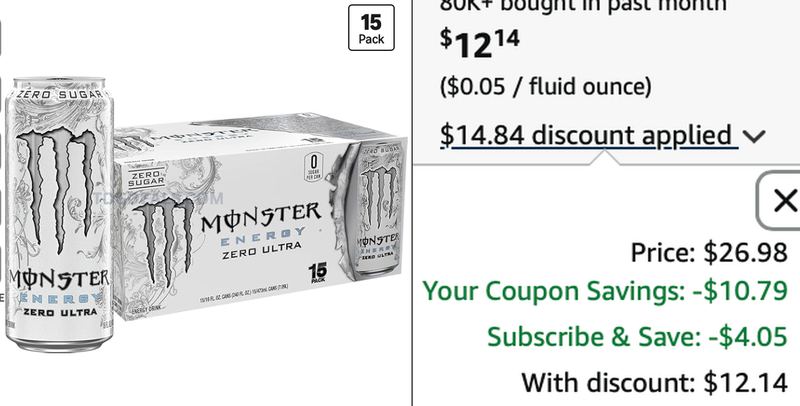 PACK OF 15 MONSTER ENERGY ZERO ULTRA FOR $12 🔥 🚨