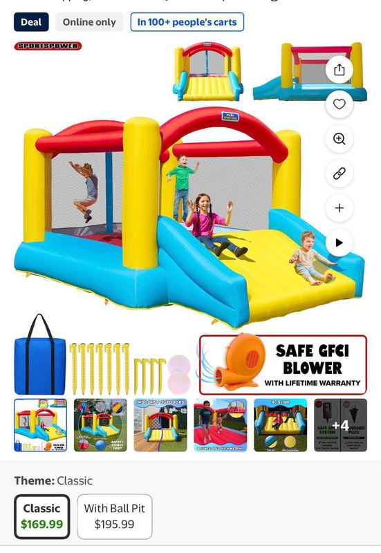 $169 Inflatable bounce house with slide