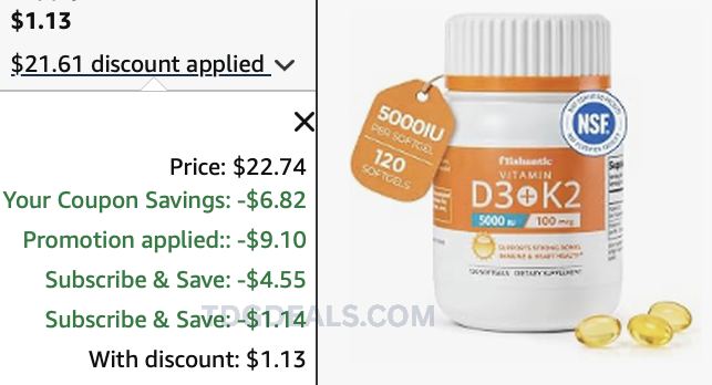 $2 OR LESS - VITAMIN D3 K2 ON AMAZON