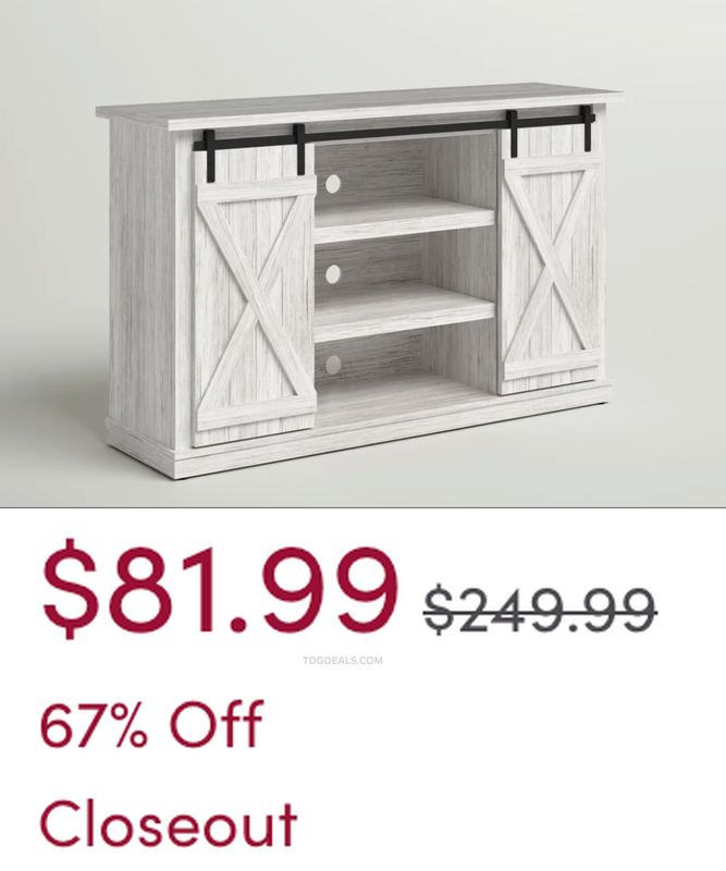$249.99 LORRAINE 54" FARMHOUSE TV STAND FOR $81.99