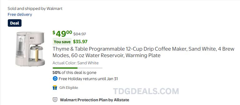 COFFEE MAKER JUST $49