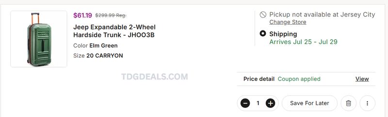 JEEP CARRY-ON LUGGAGE — 80% OFF
