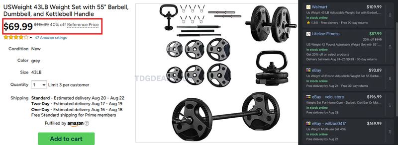 SAVE $46 ON THIS WEIGHT SET