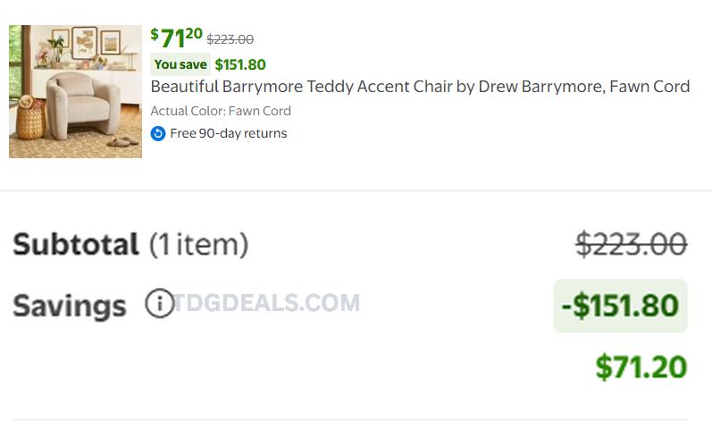 SAVE $151 ON THIS ACCENT CHAIR