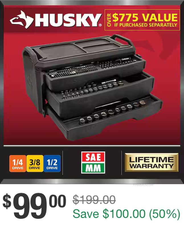HALF OFF A HUSKY 310-PIECE TOOL SET
