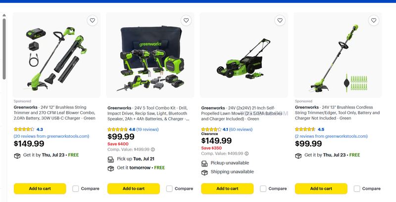 GREENWORKS CLEARANCE DEALS 🛠️🌱
