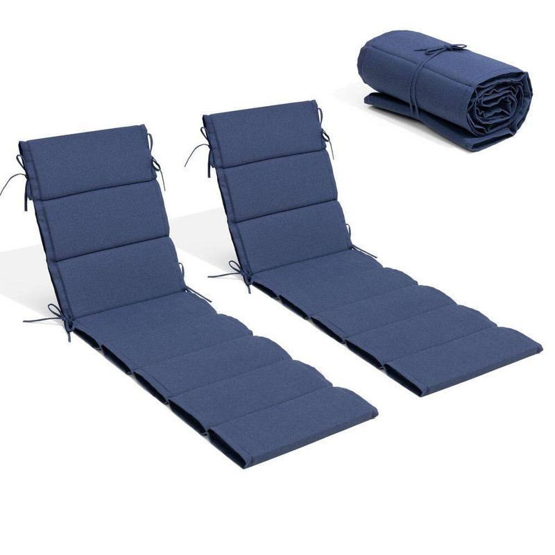 Crestlive Products - 50 in. x 20 in. Patio Adirondack Chair Cushion in Navy Blue Thickened Outdoor High Back Cushion with Ties and Elastic
