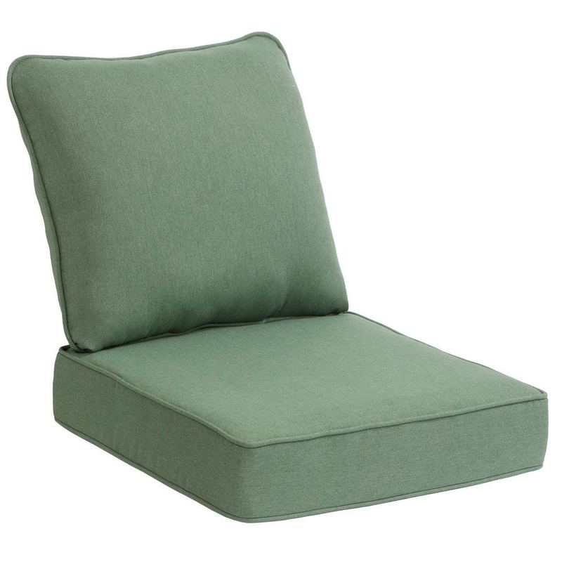 Hampton Bay - 24 in. W x 24 in. D CushionGuard Deep Seat Universal Outdoor Lounge Chair Cushion in Endive